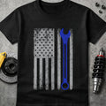 Blue Line Wrench Flag