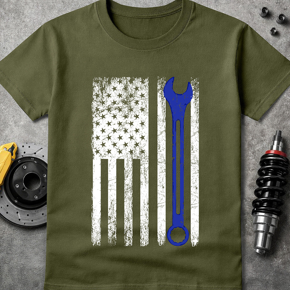 Blue Line Wrench Flag