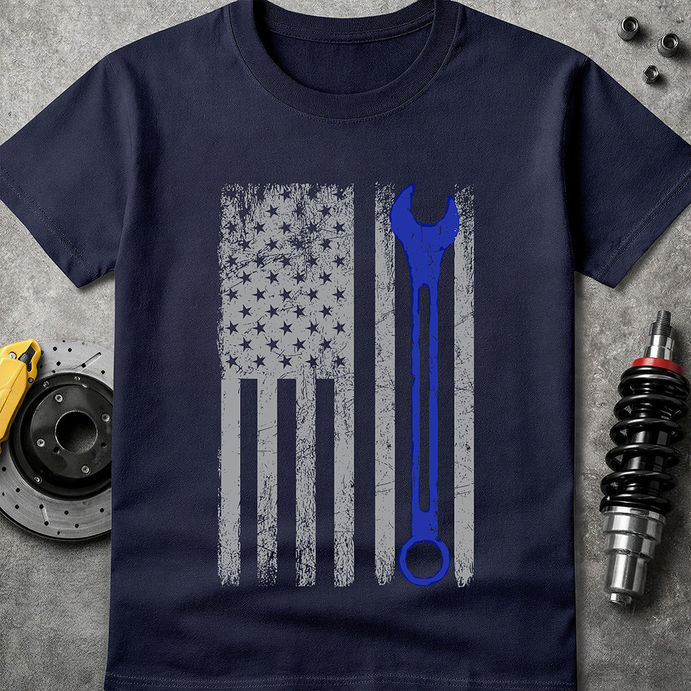 Blue Line Wrench Flag
