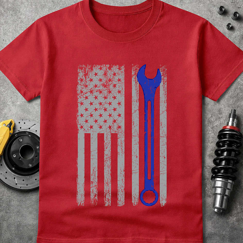 Blue Line Wrench Flag