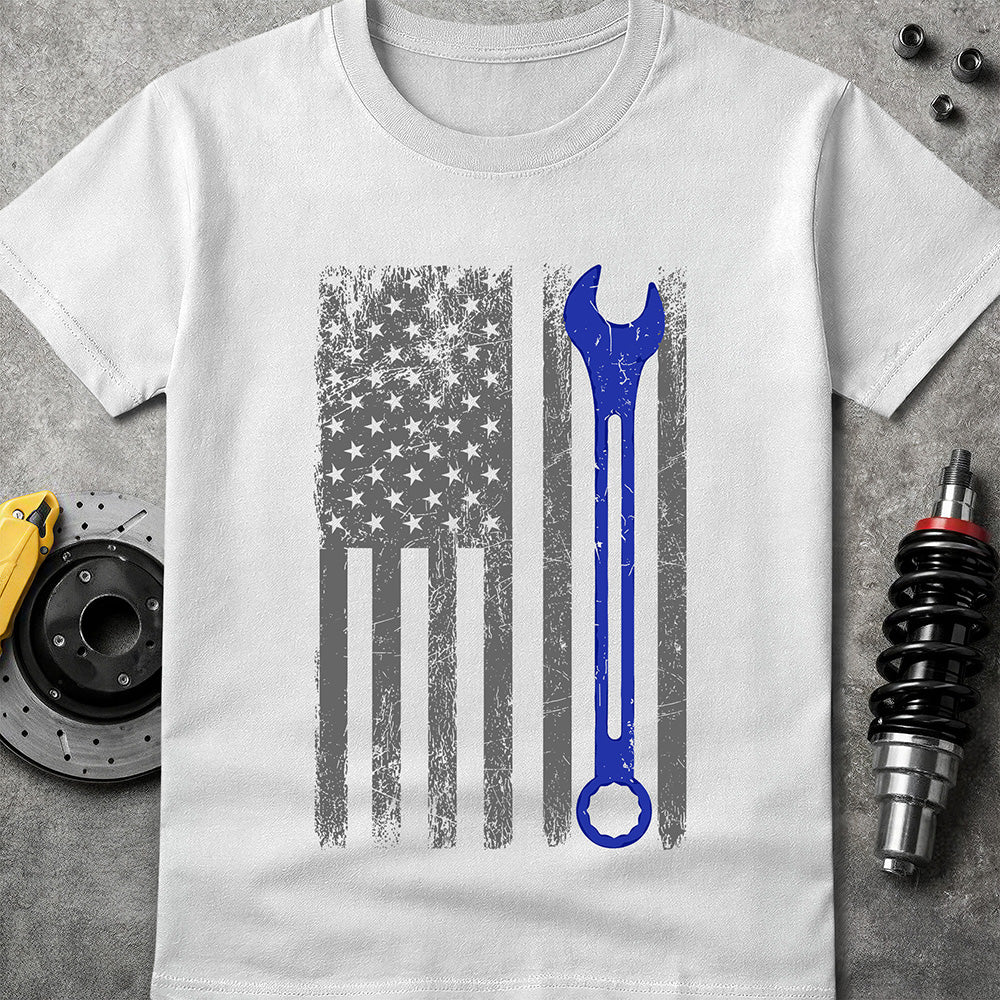 Blue Line Wrench Flag